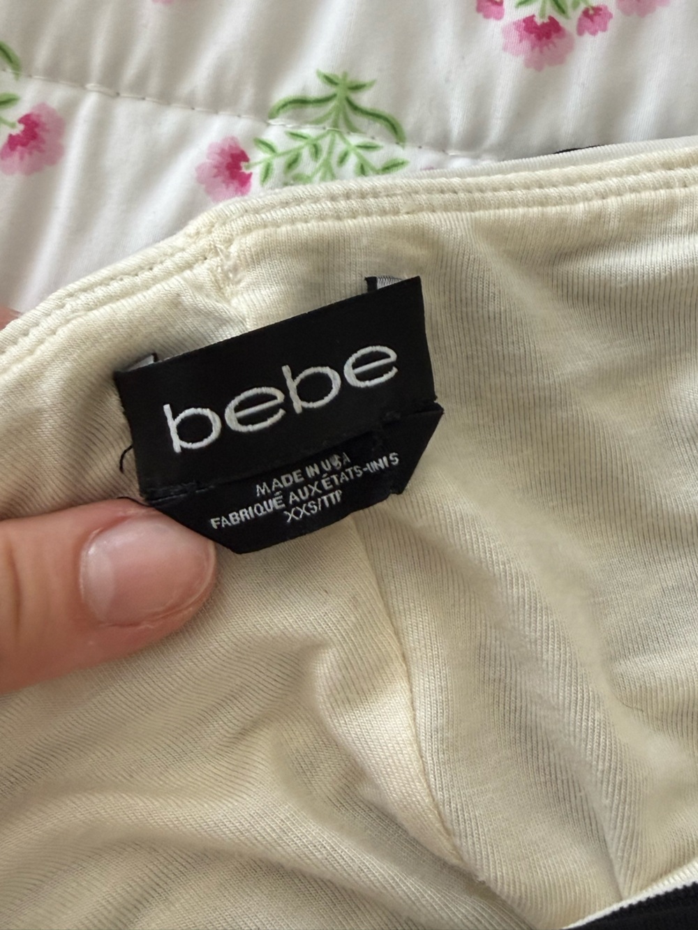 Bebe Strapless Black and White Stripe Bodycon Dress - Picture 3 of 3